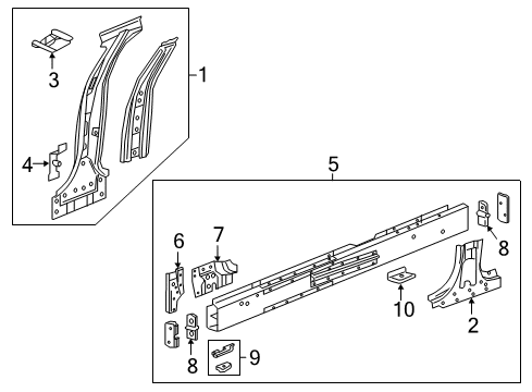 2019 Cadillac CT6 Reinforcement Bracket Diagram for 84145680