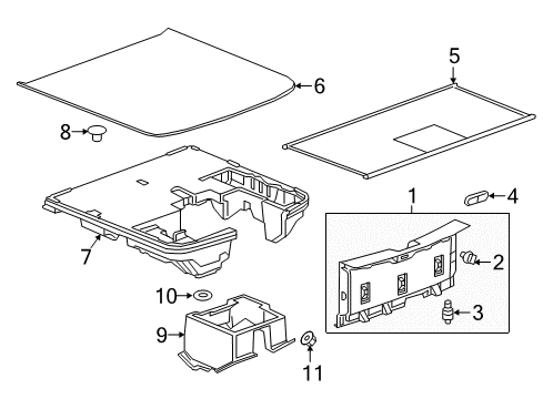 2019 Chevy Volt Floor Cover, Black, Rear Diagram for 23241249