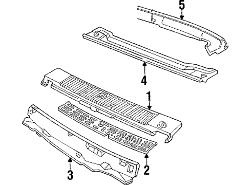 1988 Pontiac Sunbird Vent Panel Diagram for 20718663