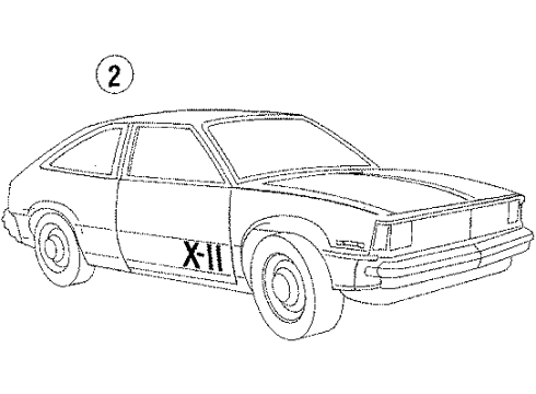 1984 Chevy Citation II Stripe Tape Diagram 2 - Thumbnail