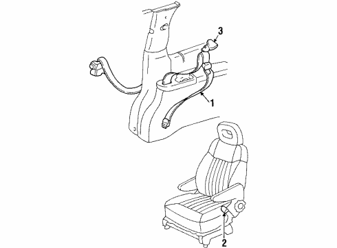 1997 Oldsmobile Silhouette Lap & Shoulder Belt, Rear Passenger Side Diagram for 12457362