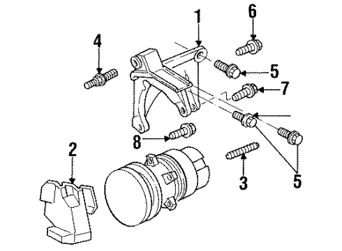 1992 Buick Skylark A/C Compressor Mounting Diagram 2 - Thumbnail