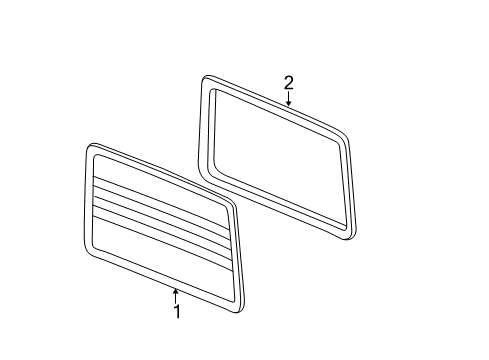 1995 Chevy Cavalier Glass & Hardware - Back Glass Diagram 2 - Thumbnail