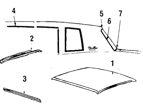 1986 Pontiac Grand Prix Drip Rail, Driver Side Diagram for 20171499