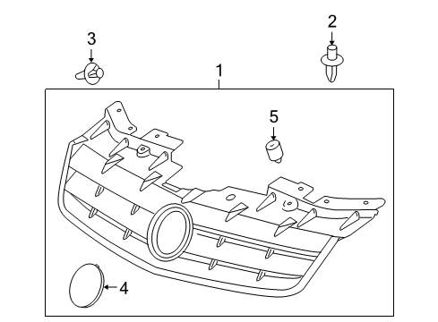 2006 Cadillac STS Grille Diagram for 25720919