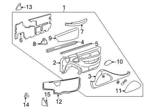 2000 Pontiac Sunfire Finish Panel, Front Passenger Side Diagram for 12365692