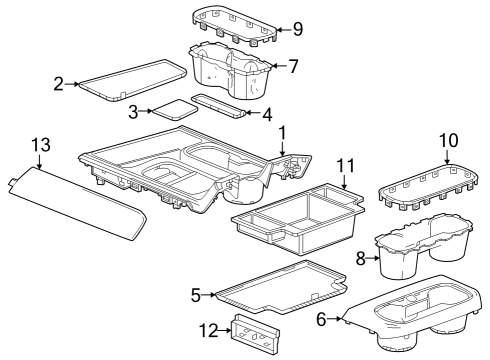 2024 GMC Sierra 1500 Center Console Diagram 4 - Thumbnail