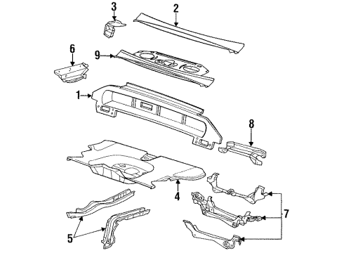 1992 Buick LeSabre Extension, Passenger Side Diagram for 25630261