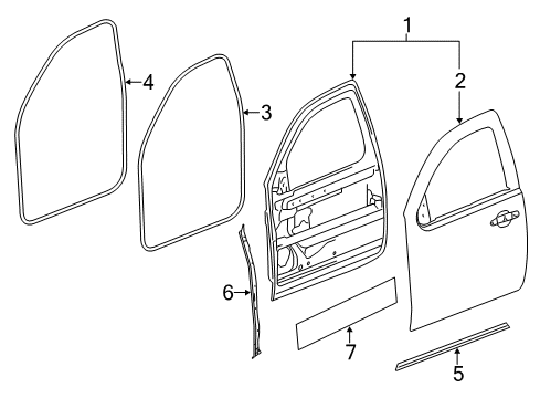 2015 Chevy Silverado 1500 Door, Front And Rear Side Door Diagram for 86532536