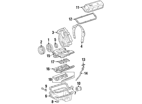 1993 Pontiac Firebird Intake Manifold Gasket, Upper Diagram for 14097620