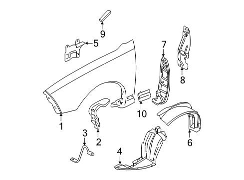 2005 Pontiac Sunfire Insulator, Front Driver Side Diagram for 22700057