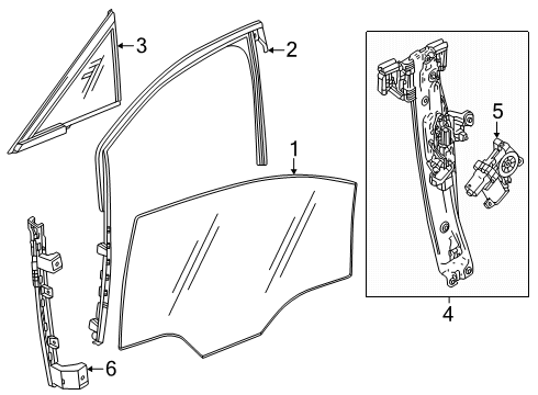 2025 Cadillac OPTIQ Glass - Door Diagram