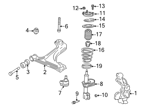 1999 Pontiac Grand Am Lower Control Arm, Passenger Side Diagram for 22609742