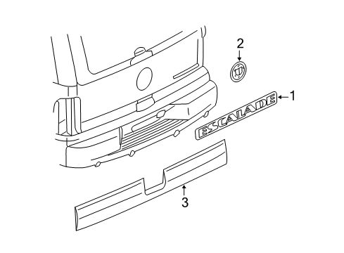 2004 Cadillac Escalade Exterior Trim - Lift Gate Diagram