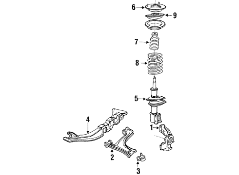 1990 Pontiac Sunbird Spring Diagram for 14080128