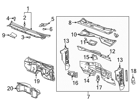 2009 Chevy Silverado 1500 Cab Cowl Diagram 4 - Thumbnail