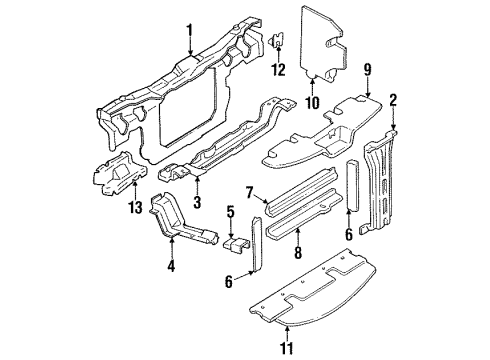 1990 Pontiac Trans Sport Air Baffle, Upper Diagram for 10223764