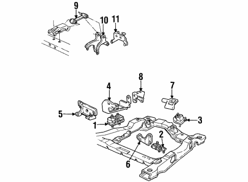1995 Oldsmobile Silhouette Motor Mount Diagram for 22188825