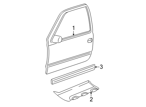 2003 Chevy Avalanche 2500 Exterior Trim - Front Door Diagram
