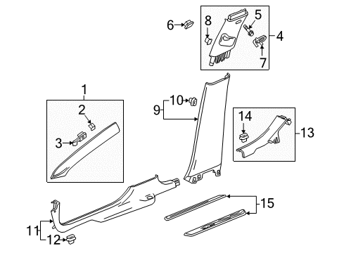 2019 Buick Regal TourX Interior Trim - Pillars Diagram