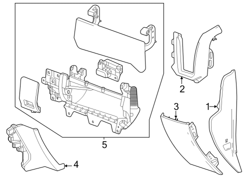 2025 GMC Sierra 3500 HD Instrument Panel Components Diagram 7 - Thumbnail