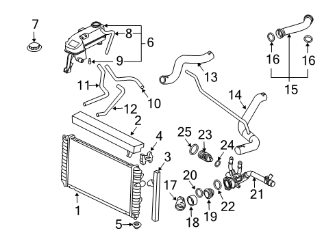 2004 Chevy Classic Thermostat Housing Diagram for 12584901