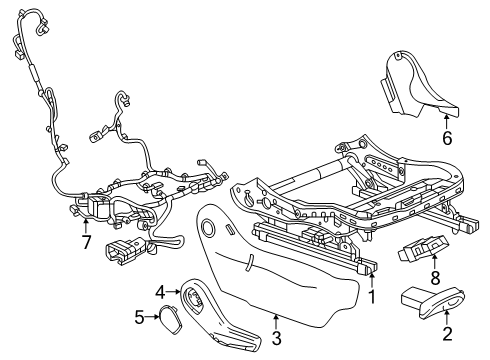 2024 Chevy Equinox EV Passenger Seat Components Diagram 2 - Thumbnail