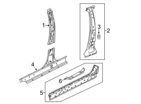 2020 Chevy Spark Rocker Reinforcement Baffle Diagram for 95242108