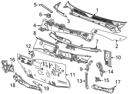 2024 Chevy Silverado EV Cowl Diagram