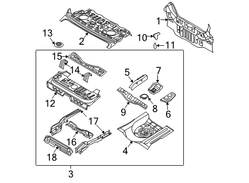 2004 Chevy Aveo Rear Floor & Rails Diagram 2 - Thumbnail