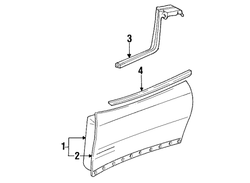 2000 Pontiac Firebird Door & Components Diagram