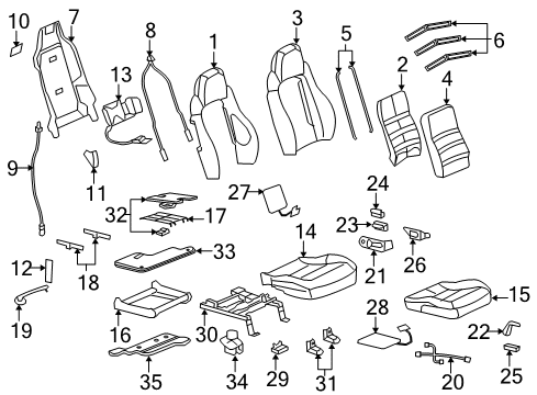 2013 Chevy Corvette Seat Back Heater Diagram for 19250645