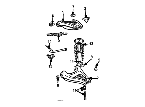 1989 Pontiac Safari Lower Control Arm, Passenger Side Diagram for 10110206