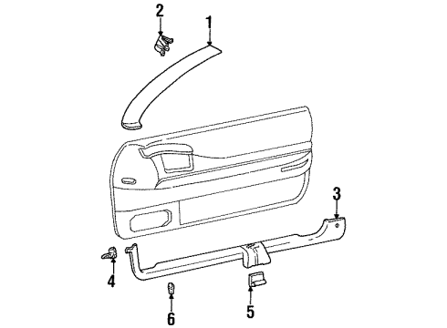 1995 Cadillac Eldorado Rear Sill Plate Clip, Front Diagram for 25661665