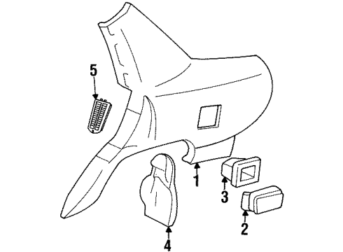 1999 Buick LeSabre Quarter Panel & Components Diagram