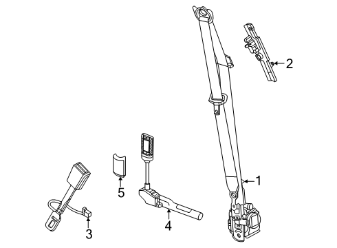 2025 Cadillac ESCALADE IQ Front Seat Belts Diagram