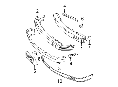 1997 GMC Jimmy Impact Strip, Gold Diagram for 12471885