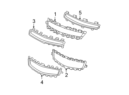 2010 Chevy Malibu Grille & Components Diagram 2 - Thumbnail