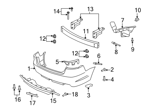 2008 Pontiac G8 Bumper & Components - Rear Diagram