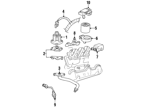 1997 Chevy Lumina Vapor Canister Bracket Diagram for 10234923