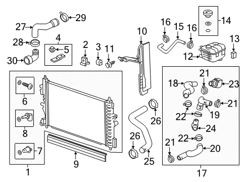 2013 Chevy Cruze Radiator & Components Diagram 2 - Thumbnail