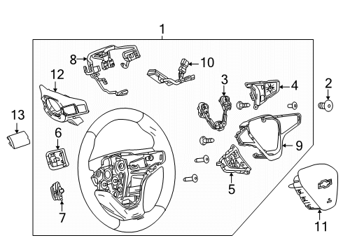2025 Chevy Equinox Steering Wheel & Trim Diagram