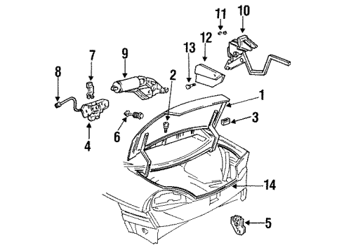 1995 Buick Skylark Trunk Lid & Components Diagram