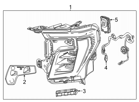 2025 GMC Yukon XL Headlamp Components Diagram