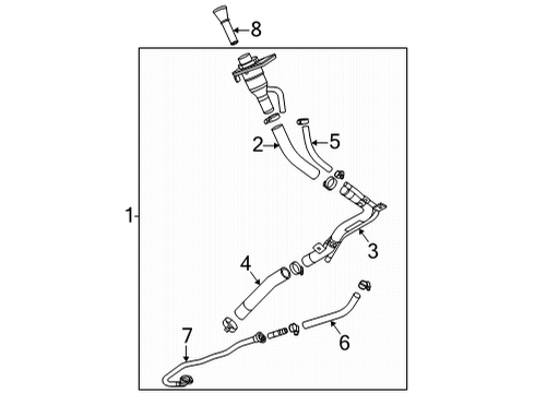 2021 Chevy Suburban Lower Hose Diagram for 84564113
