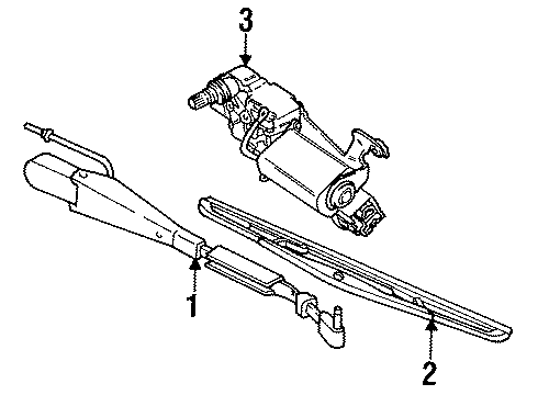 1993 Pontiac Trans Sport Wiper Transmission, Rear Diagram for 22094382
