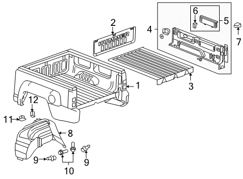 2010 Hummer H3T Wheelhouse Liner Diagram for 94735919