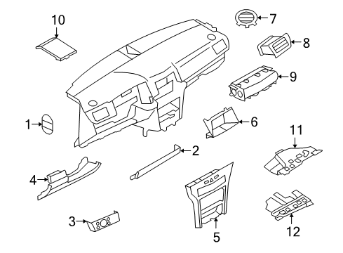 2008 Saturn Astra Instrument Panel Components Diagram