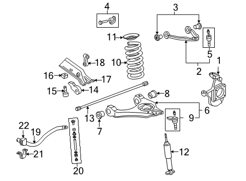 2005 Chevy Silverado 2500 HD Front Suspension Components Diagram 2 - Thumbnail