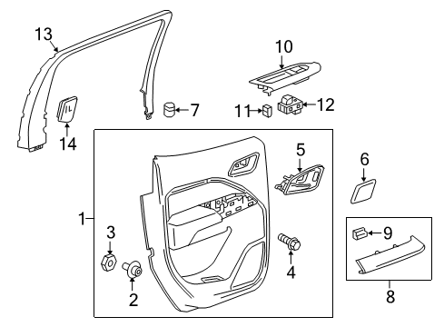 2020 GMC Canyon Switch Panel, Rear Passenger Side Diagram for 23474336